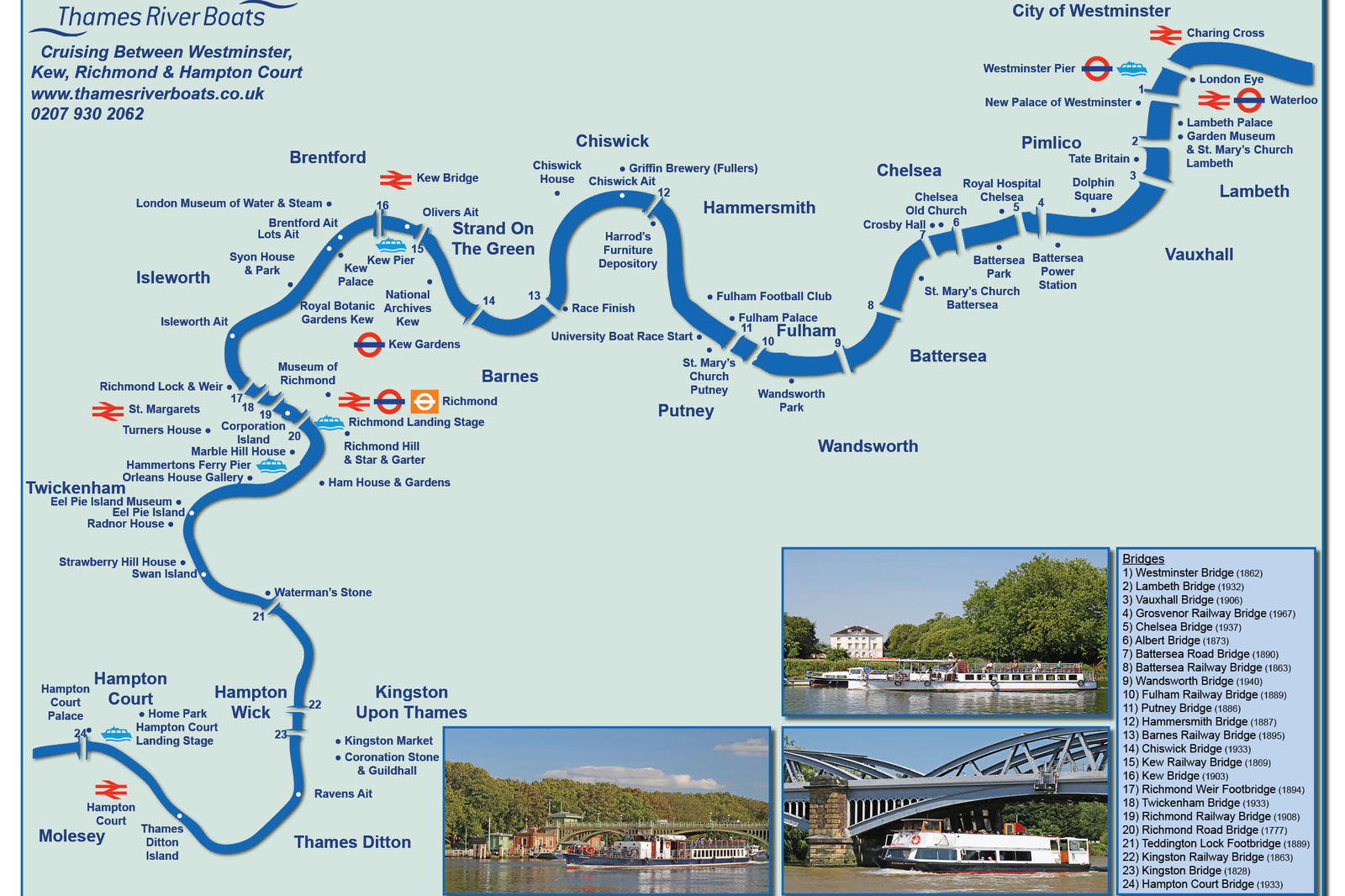 Thames River Boats Route Map Thames River Boats Route Map